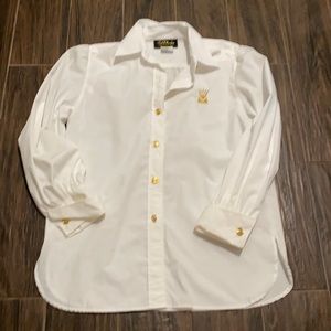 Bob Mackie button up white blouse